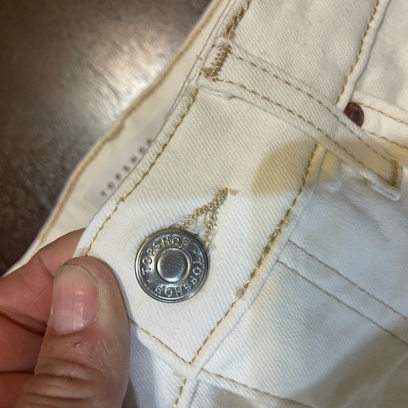 white denim pants topshop size l w 32 / 81 cm long - Picture 12 of 15
